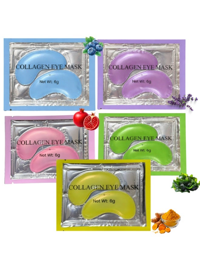 Kanza 30 Pairs 5 Flavors Collagen Eye Mask Set Hydrating Eye Masks for Anti Wrinkles Puffy Eyes Dark Circles Puffiness Eye Bags Gel Pads Under Eye Patches Collagen Undereye Pads Under Eye Mask - Image 2